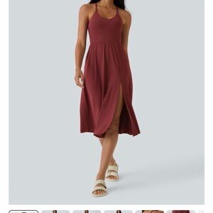 NWT Halara Burgundy Midi Dress Racerback size Small